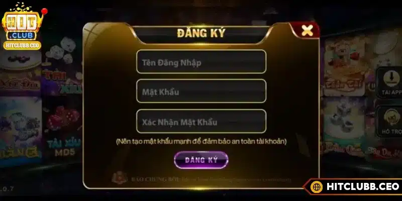 Điền thông tin đăng ký Hitclub